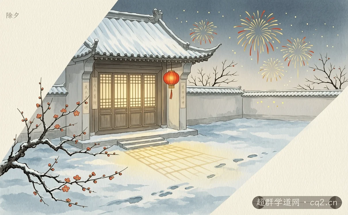 除夕节俗意境图