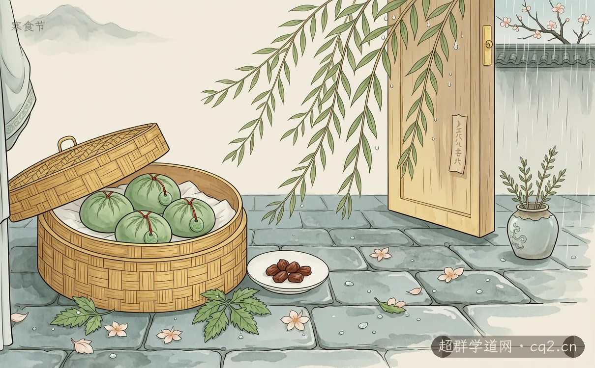 寒食节节俗意境图