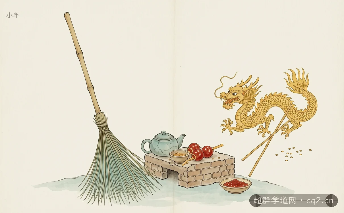 小年节俗意境图
