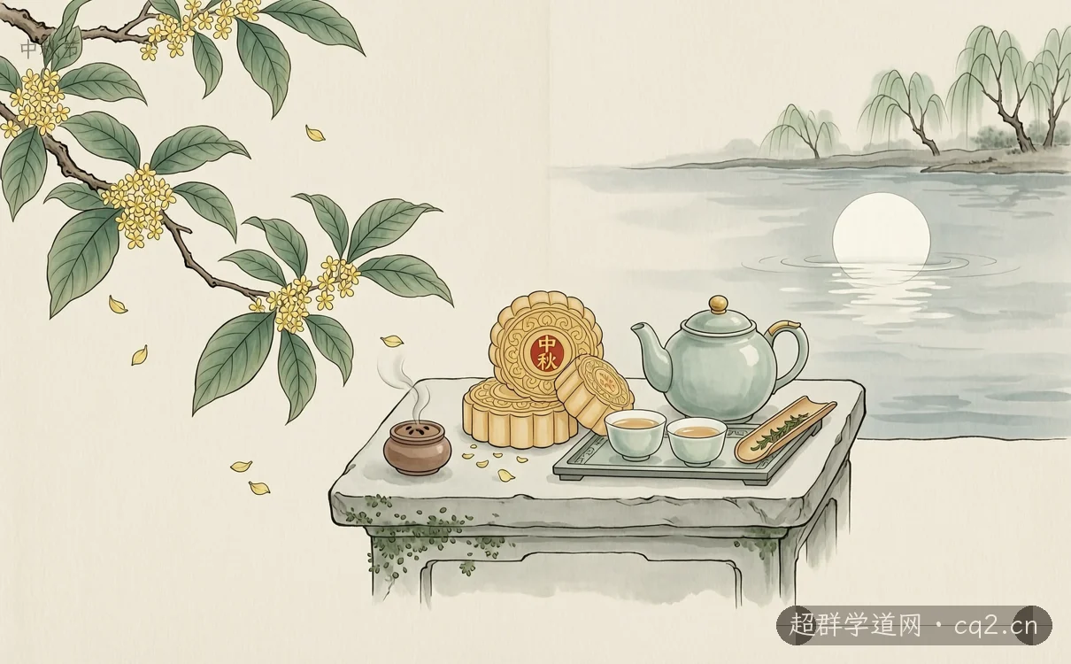 中秋节节俗意境图