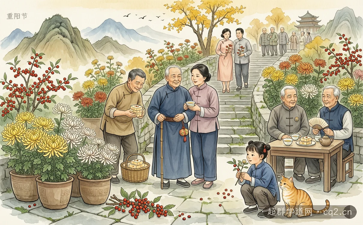 重阳节（AI 生成意境插图）