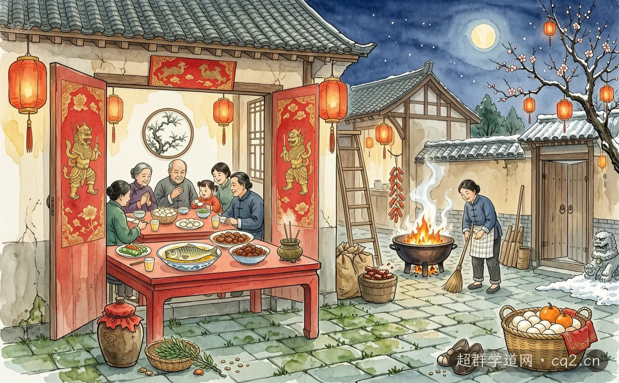 除夕（AI 生成意境插图）