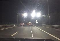 道路补光灯太亮 摩托车撞进牛群！网友：谁的责任？